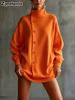 Nouveau  Cardigan Long Tricoté à Col Haut pour Femmes Mode Automne Hiver Tendance Réduisant l'Âge Lâche Vêtement d'Extérieur