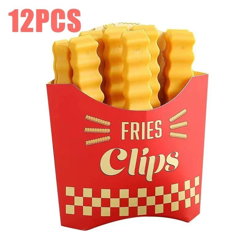 

60/36/12 шт. модный и креативный зажим для картофеля фри для хранения свежих закусок, мини-портативный герметичный магнитный стикер для холодильника, сохраняющий свежесть закусок 12pcs