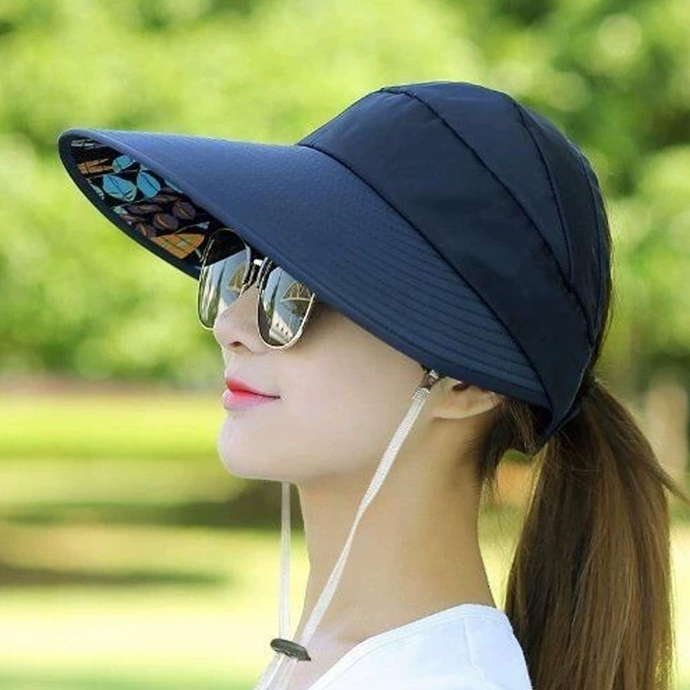 Women's Pure Color Face Mask Sun Hat Comfortable Breathable Size Top Fashion Empty Hat Versatil H2R9