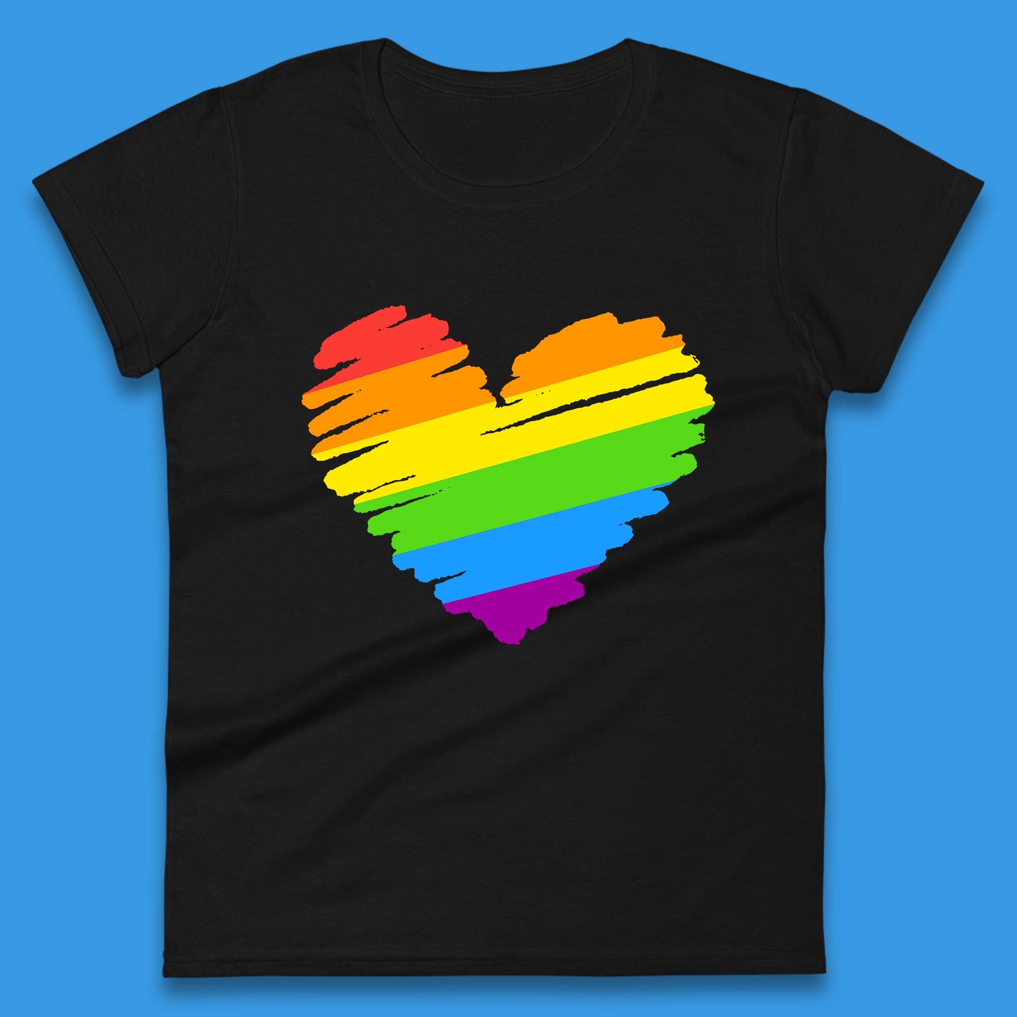 

Rainbow Colour Heart Pride LGBTQ Rainbow Pride LGBT Gay Pride Month Womens Tee T Shirt Mens Tops Unisex Top M