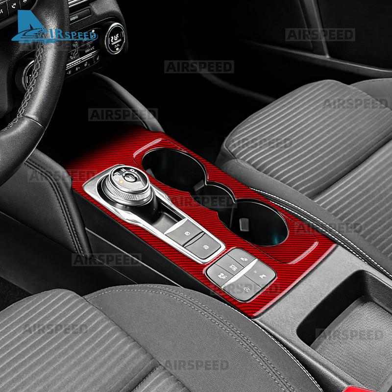 Für Ford Focus/Focus ST      2024 2025 Echter Weicher Kohlefaser-Aufkleber LHD RHD Auto Schalthebel Rahmen Panel