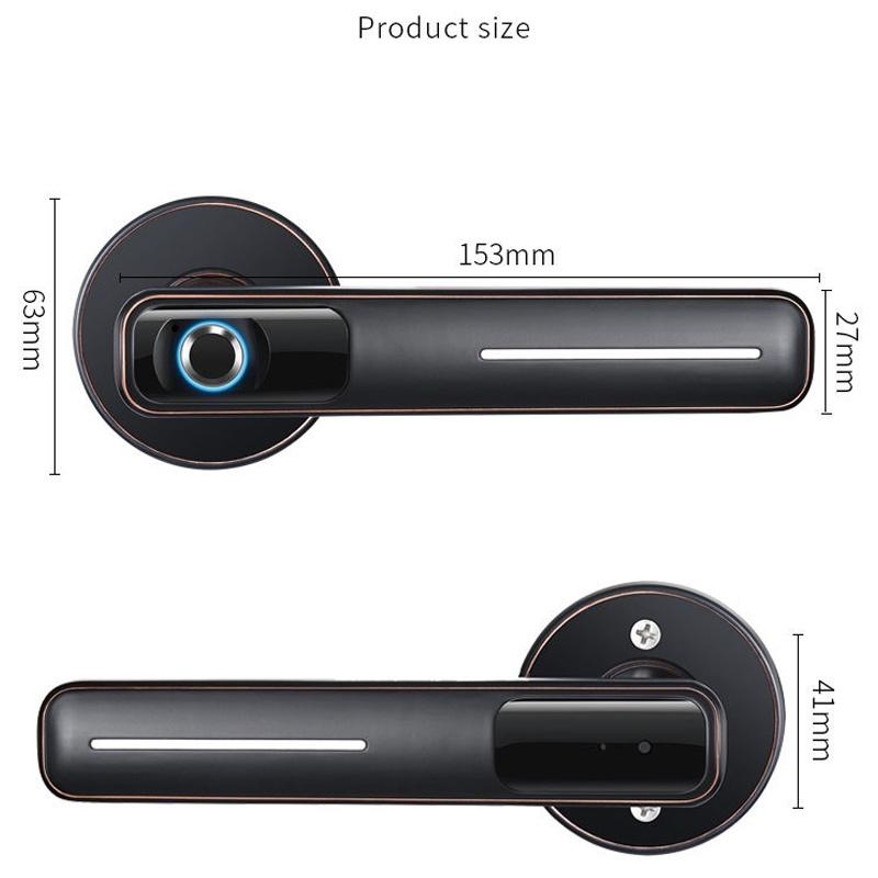 Dual Mode USB Rechargeable Fingerprint Door Lock Security Biometric Handle Lock Electronic Smart Lock for Apartment NEW
