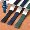 Silicone Rubber Watch Strap Soft Folding Buckle Watchband For Longines Conquest Hydro Conquest L3 Black Accessories 21mm