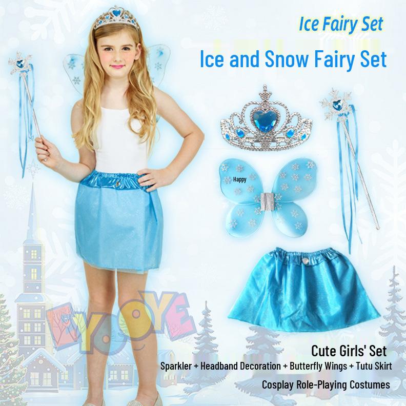 Cross-Border Wings Tutu Skirt Headband Role-Playing Set: Fairy, Bee, Ladybug.