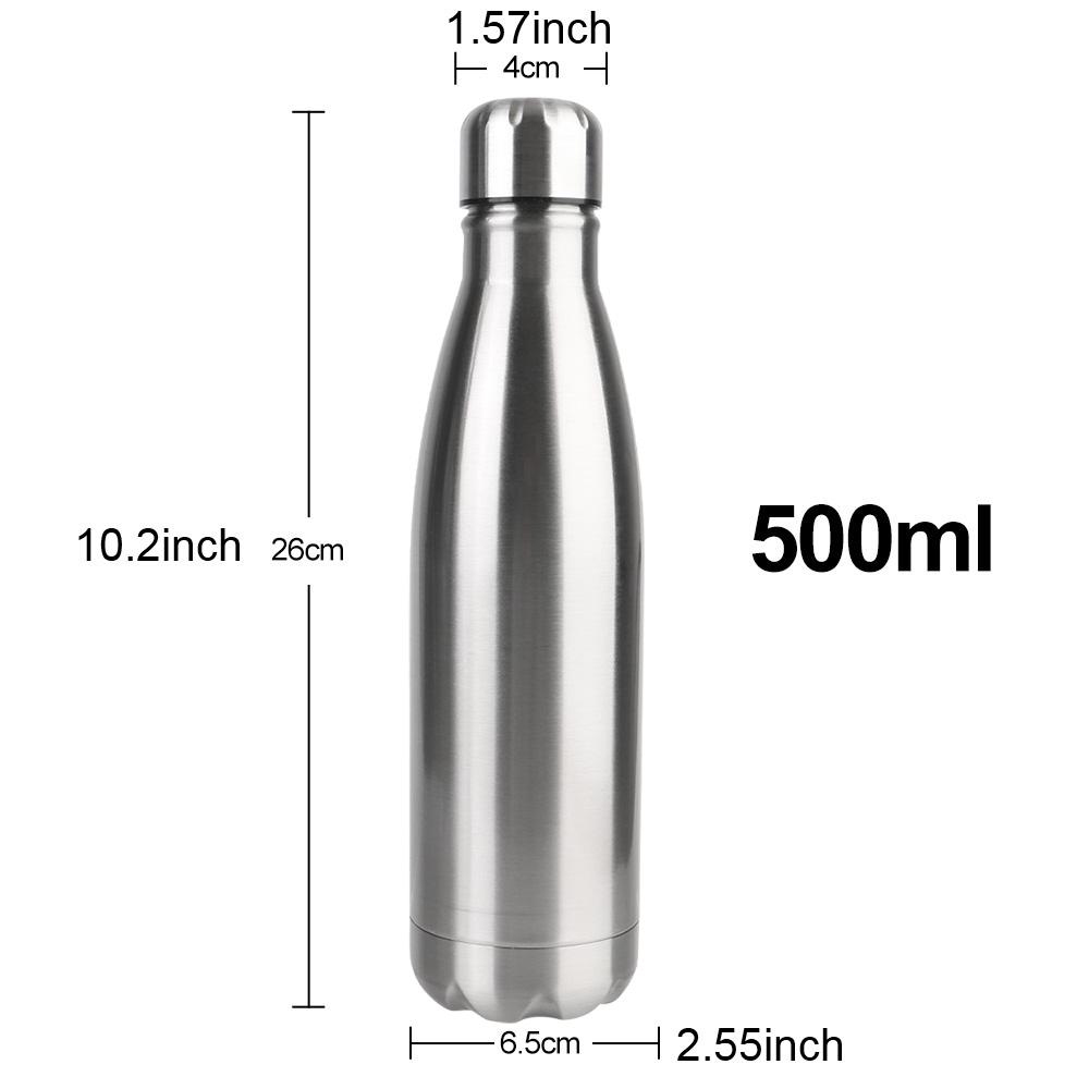 Double-Wall Insulated Vacuum Flask Stainless Steel Water Bottle BPA Free Thermos 500ml Cola Water Beer Thermos for Sport Bottles