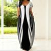 Ladies Plus Size Short Sleeve Crew Neck Dress Summer Soft Daily Tunic