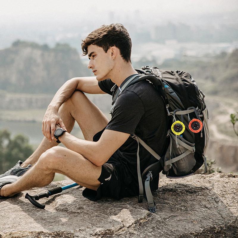 1Pc Luminous Compass Keychain Carabiner Portable Abs Material Directional Guide Sports Off-Road For Hiking Camping