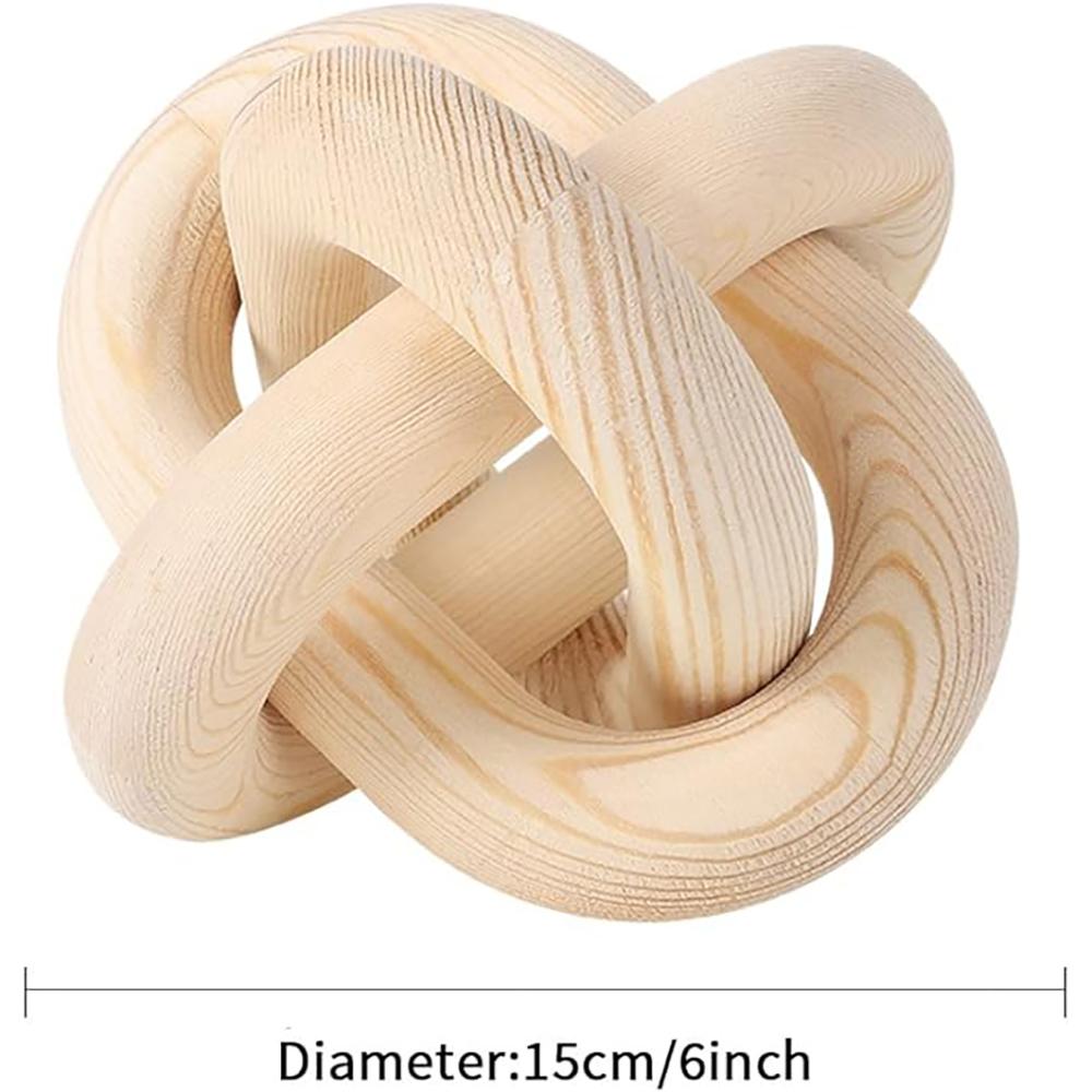 3-Glieder-Kiefernholz-Knotendekor, Holzkettengliederdekor, Regaldekor, Akzente, handgeschnitzt, Couchtisch, modernes Bauernhaus, Boho, rustikal, dekorativ