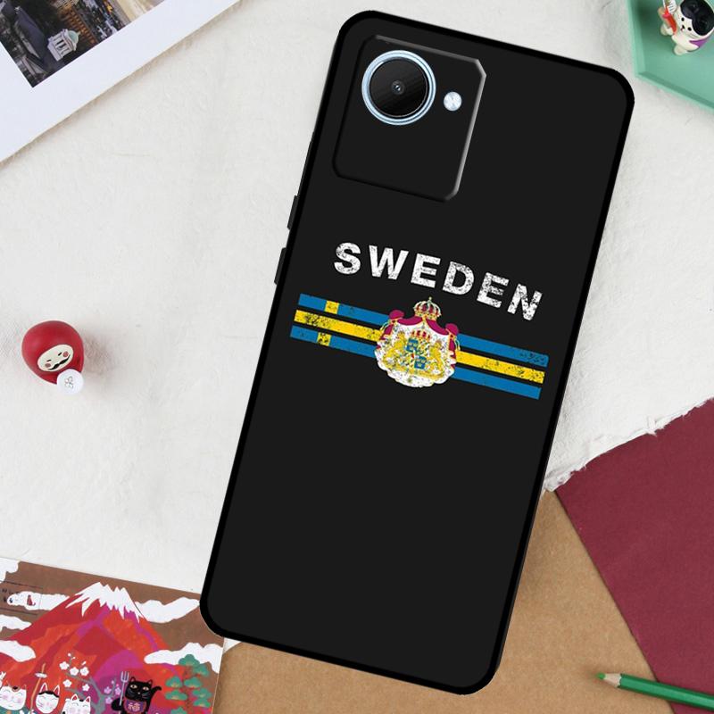 Sweden Flag For Realme GT 6T 6 5 GT 7 Pro C61 C55 C53 C51 C21Y C25S C67 C75 10 11 12 13 14 Pro Plus Case