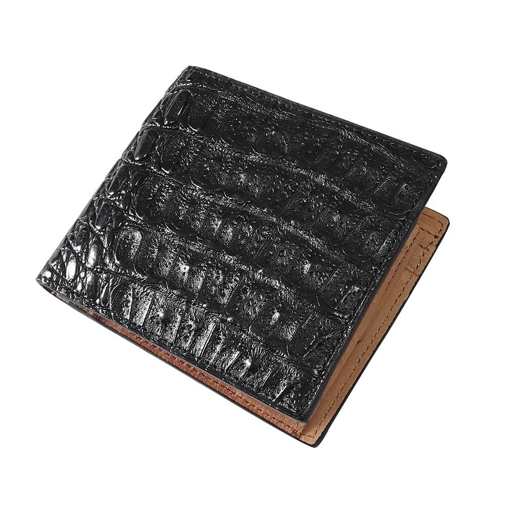 

EVERSOUL Crocodile Leather Bifold Wallet with Card Slots and Coin Purse for Men