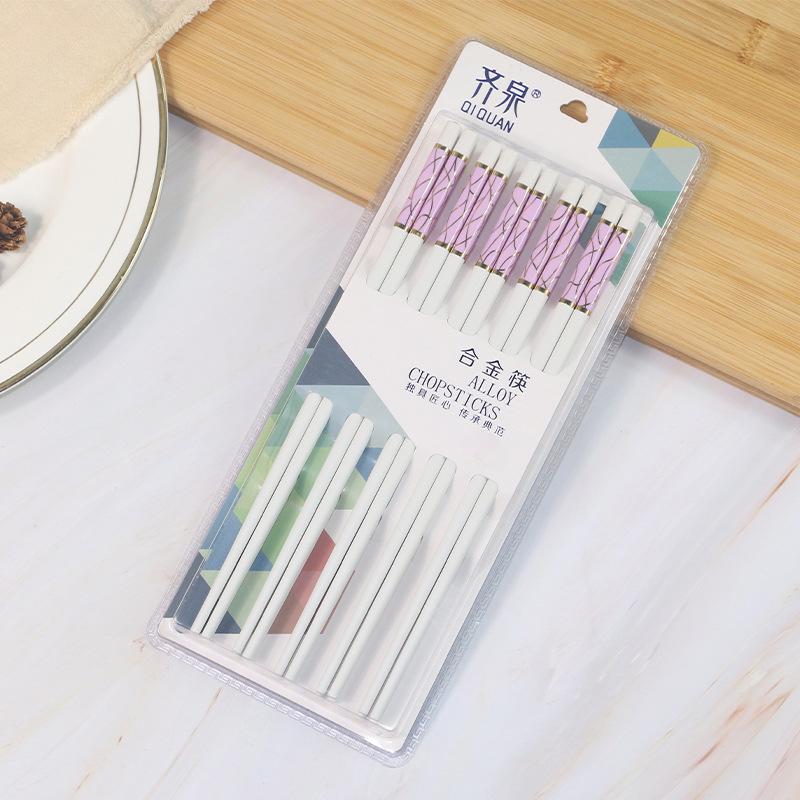 10 Pairs Korean Chopsticks Food Sticks Kitchen Tableware 24cm Pink Chopsticks Set Household Sushi Chopsticks Kitchen Accessories