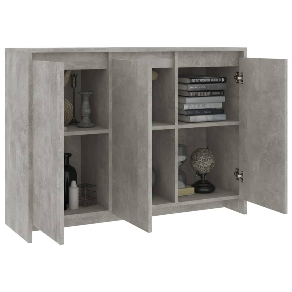 Sideboard Concrete Grey 102 x 33 x 75 cm Wood Based Material