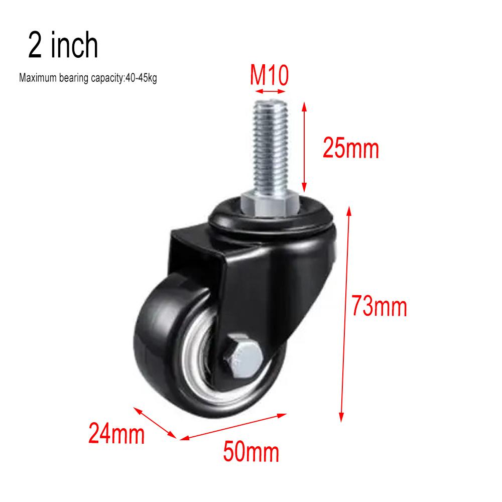 Heavy Duty Casters Rubber Wheels Rollers For Furniture Wheel Caster Wheels 360° Caster Wheel Industrial With Brake 1.5/2 Inch