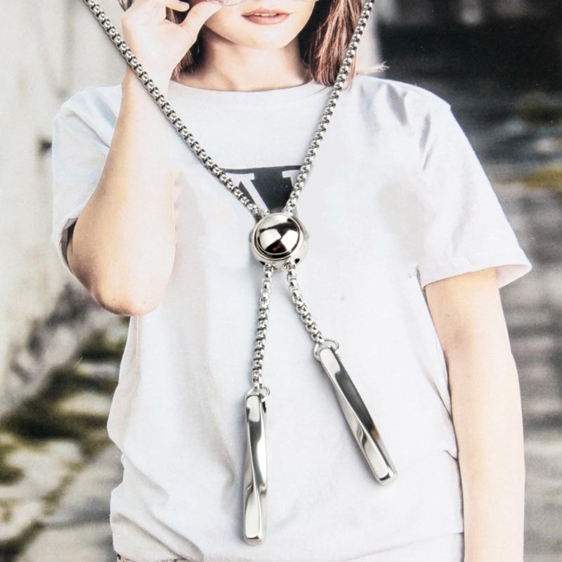 Sexy Bolo Tie Necklace Bead Cool Collar Chain Delicate Lariat Bead Chokers