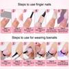 French Gradient Square ToeNail Tips 60Pcs Set Summer Wearable False Toe Nails for Salon and Home Pedicure Use