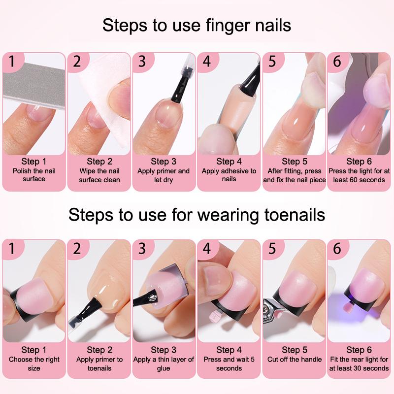 French Gradient Square ToeNail Tips 60Pcs Set Summer Wearable False Toe Nails for Salon and Home Pedicure Use