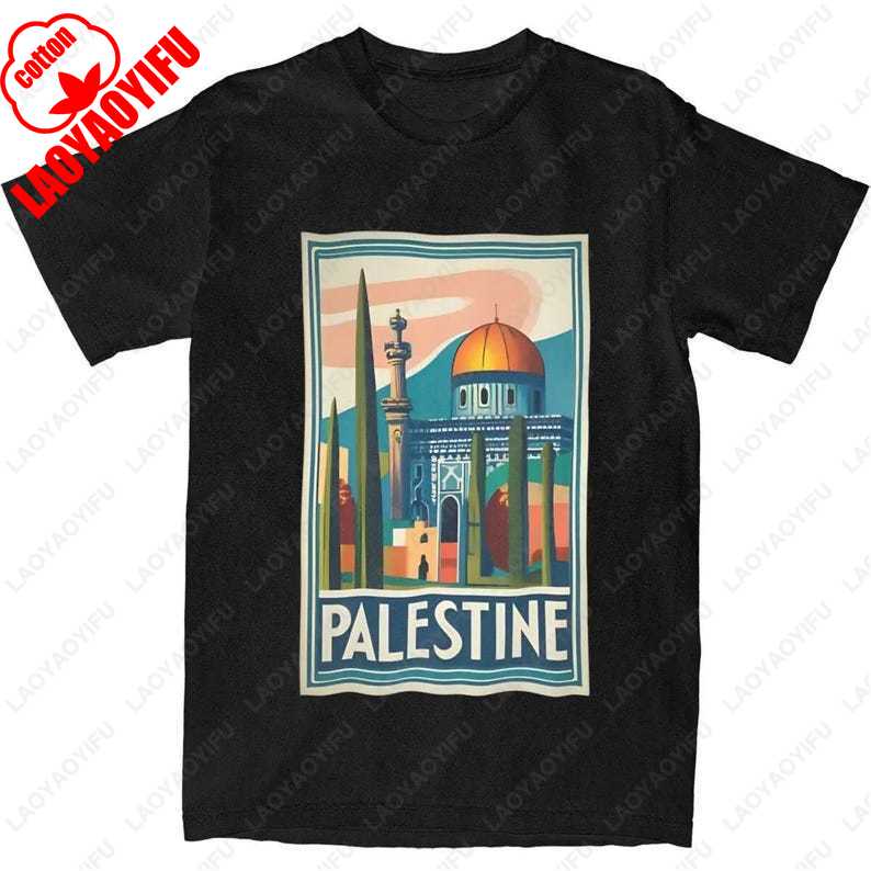 Palästina Rundhals Kleidung Oberteile Unisex T-Shirt für Mama Papa Freunde Bedeutungsvolle Geschenke Sommer Lässig Bequem Weiches Baumwoll-T-Shirt Oberteil