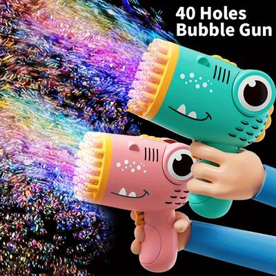 Pistola de bolhas de 40 furos para crianças, brinquedos portáteis para festa de casamento ao ar livre, presente de aniversário para crianças, presente de Natal (Líquido de bolha e pilhas não incluídos)