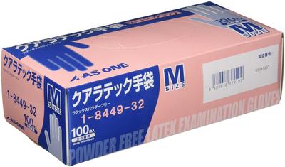 Qualatec Gloves Super Grip Powder Free M 100 Sheets for Left and Right Use Disposable [AS ONE]