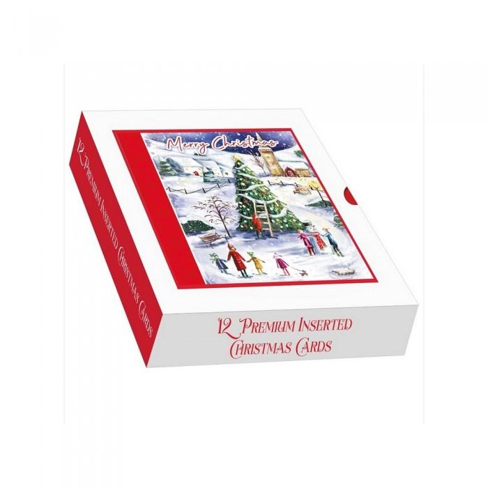 Out of the blue Switch On Square Christmas Card (Pack of 12)