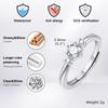 White Gemstone Rings Silver Color Metal Finger Wedding Jewelry Band for Women Engagement Ring