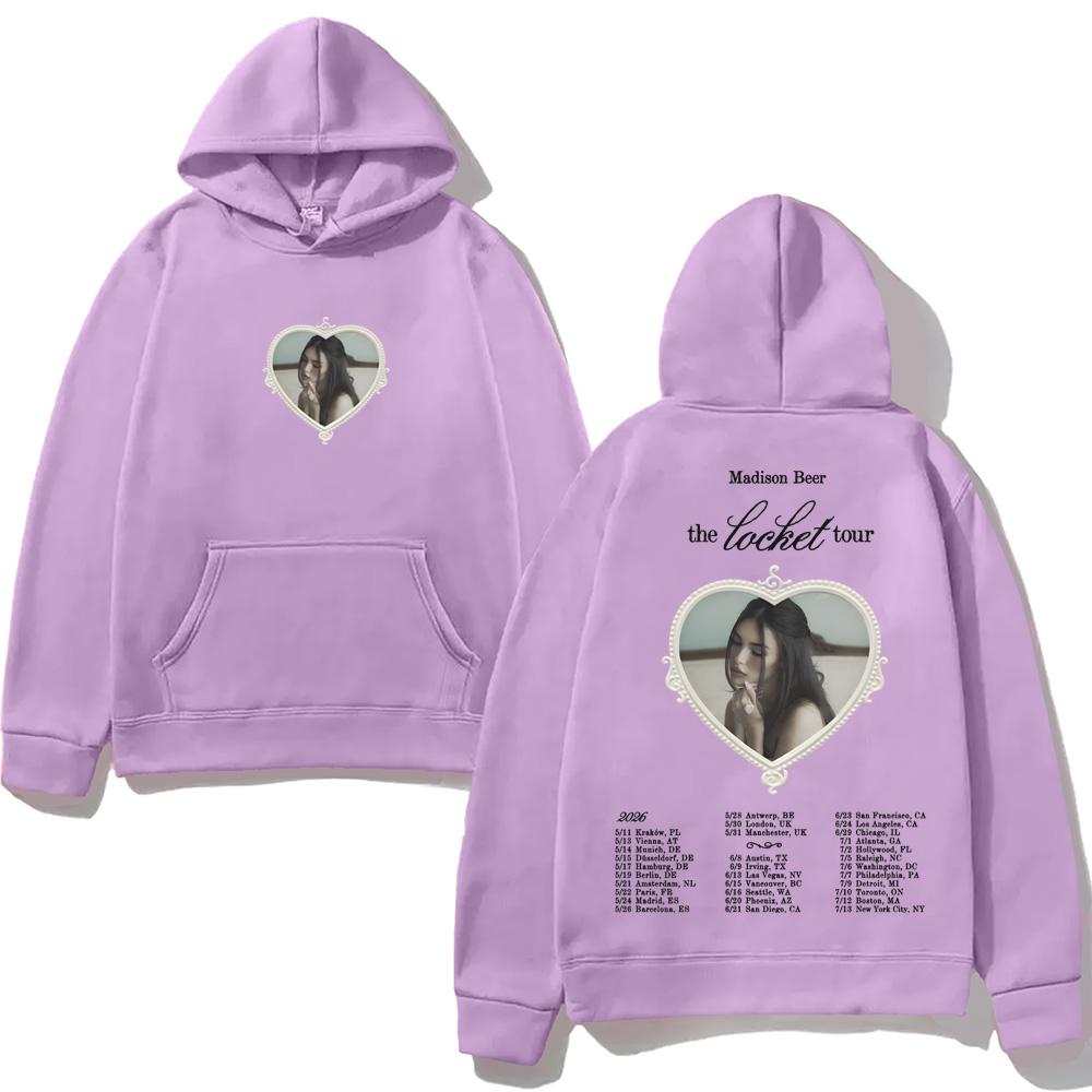 Madison Beer The Locket Tour 2026 Hooded Casual Fleece Sweatshirt Harajuku High Quality Autumn/Winter Comfortable Anime Hoodie Couple Matching Outfit