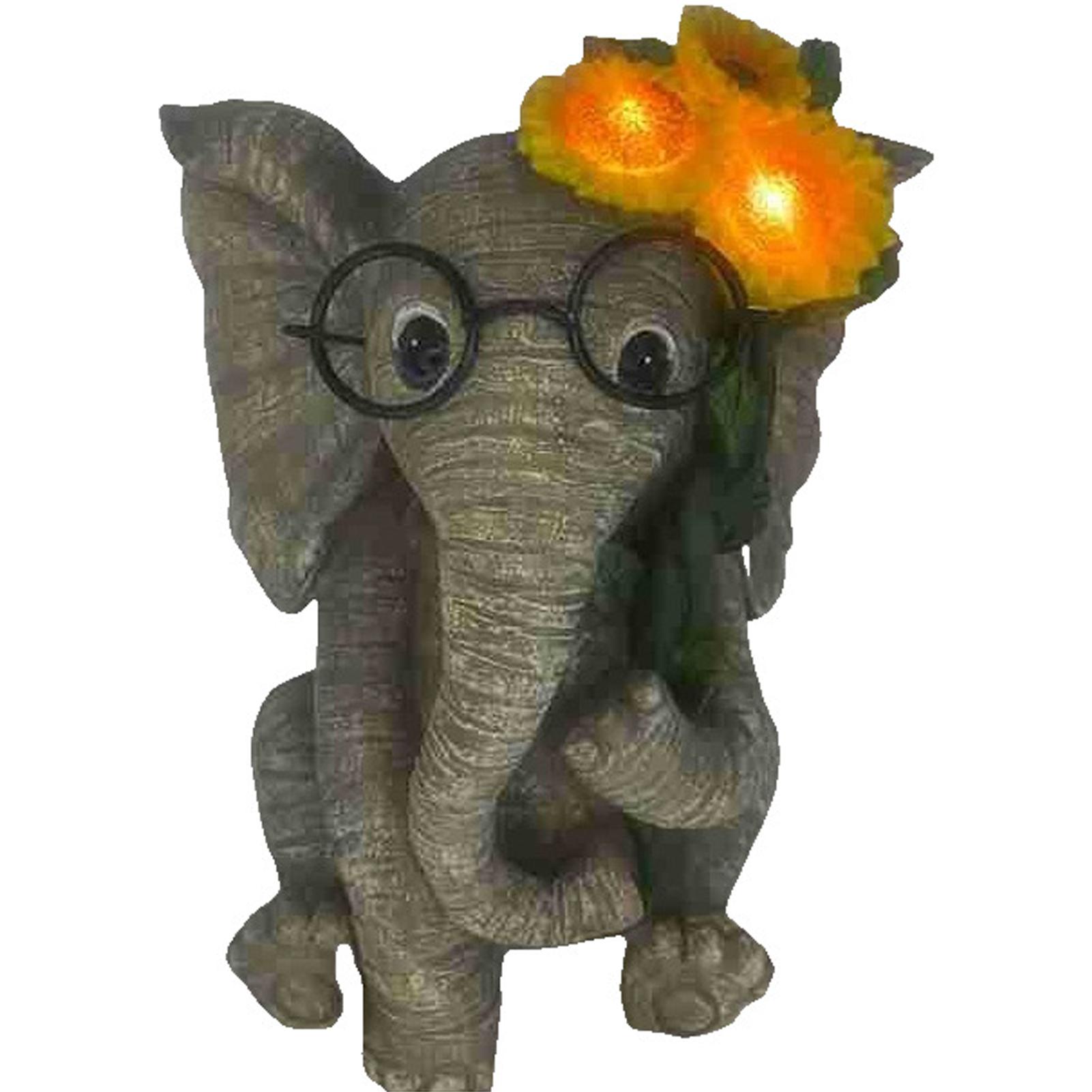 Mum Birthday Gifts Solar Elephant Statue For Garden Decoration Elephant Statue Garden Ornaments Art A