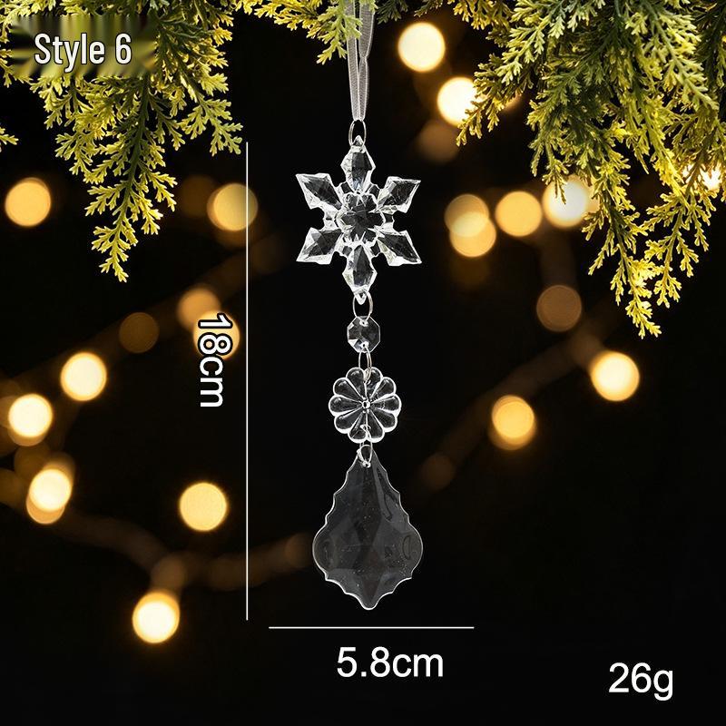 Crystal Clear Acrylic Snowflake and Icicle Christmas Tree Ornaments