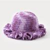 New Colorful Crochet Ruffle Brim Knit Bucket Hats Winter Woman Handmade Stretch Fisherman Cap Outdoor Warm Windproof Beanie Hat