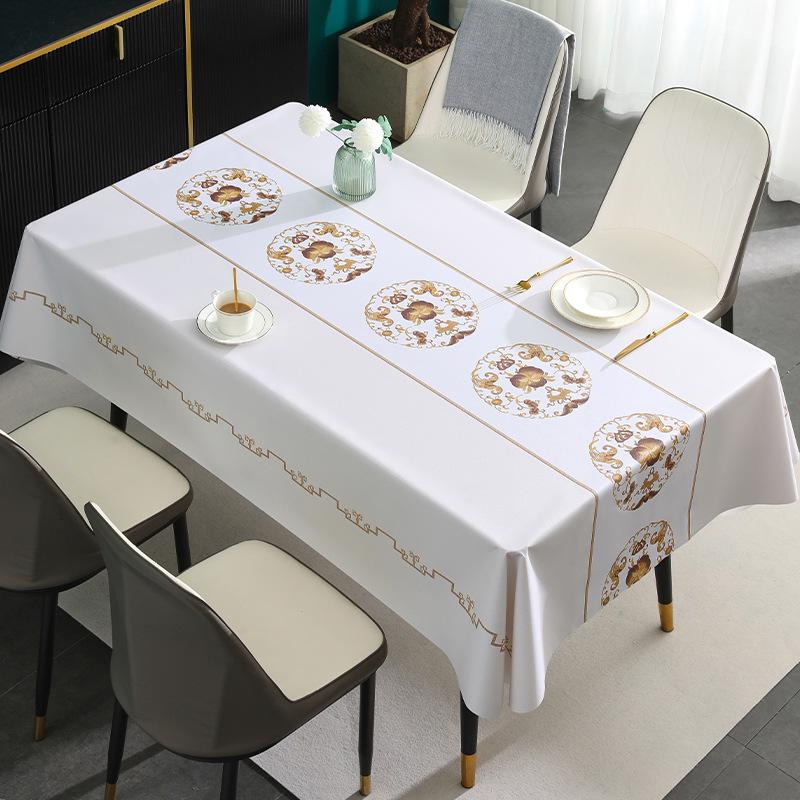 Fata de masa din PVC rezistenta la apa si la ulei Ins Tea Fata de masa rectangulara minimalista florala