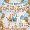 Milk and Cookies Boys First Birthday Party Decor, He Is One Tough Cookies Monthly Milestones Photo Banner Cake Cupcake Topper Balloons for Milk and