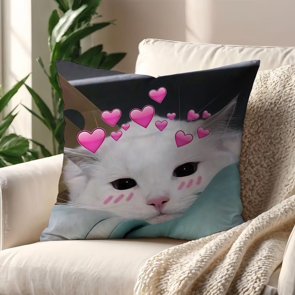 Funny Cat Memes cushion cover For Pillow Printing Sofa Decoration Home Car Room Coffee Shop Office Nordic Simplicity