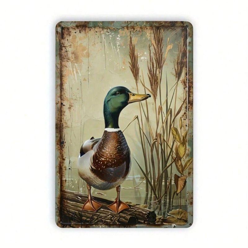 Vintage Duck Metal Poster Wall Art For Living Room