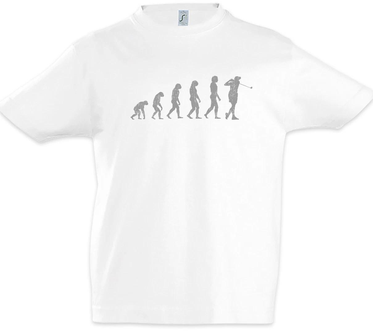 Golf Evolution Boys T-Shirt Charles Human Darwin Player Sports Training Fun 160