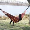 Outdoor Double-Thick Canvas Hammock with Bent Wood Design and Anti-Rollover Feature