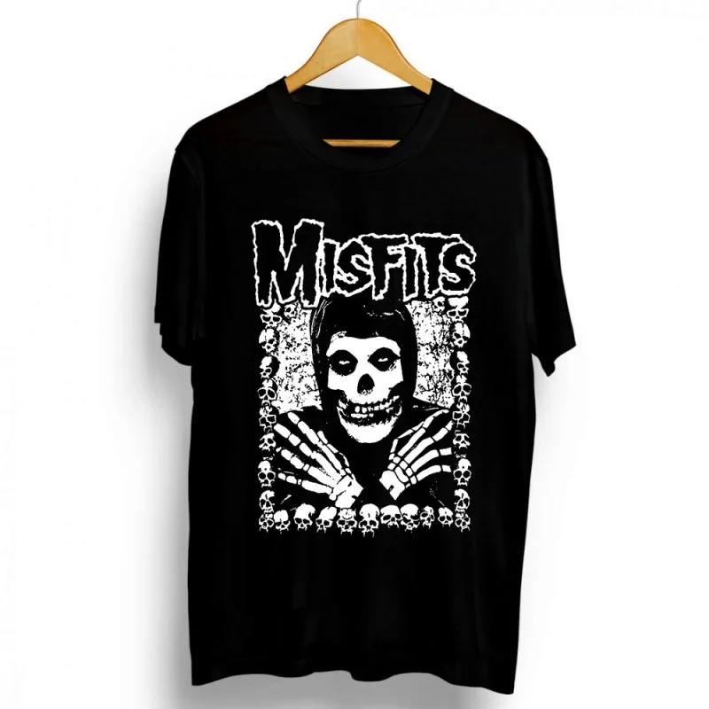 T Shirt Y2K Men's Womens Harajuku Gothic Hip Hop Graphic Printing Cotton Round Neck MISFITS Oversized Tees Short Sleeve Tops
