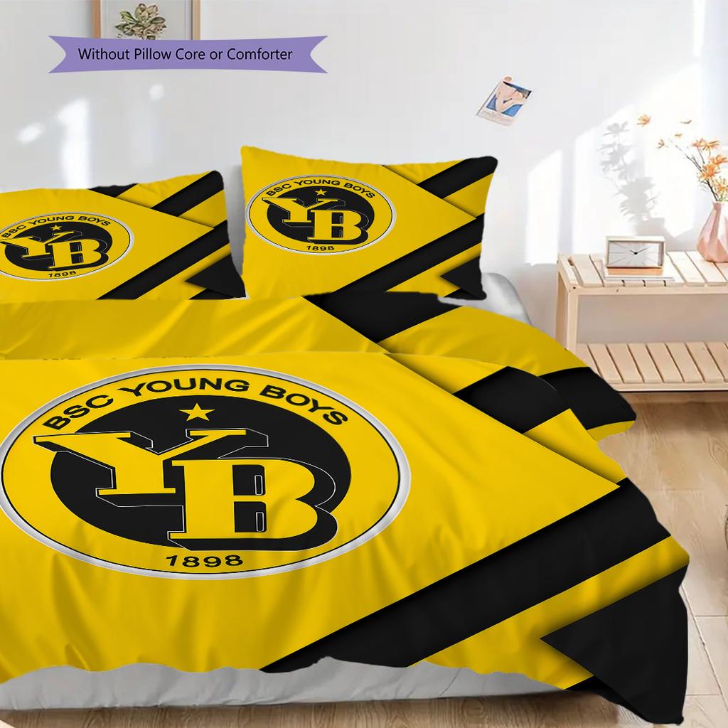 BSC YB Muster Bettwäsche Steppdecke Set Bettbezug Kissenbezug Heimdekoration Geburtstagsgeschenk (1 Bettbezug + 2 Kissenbezüge, ohne Füllung)