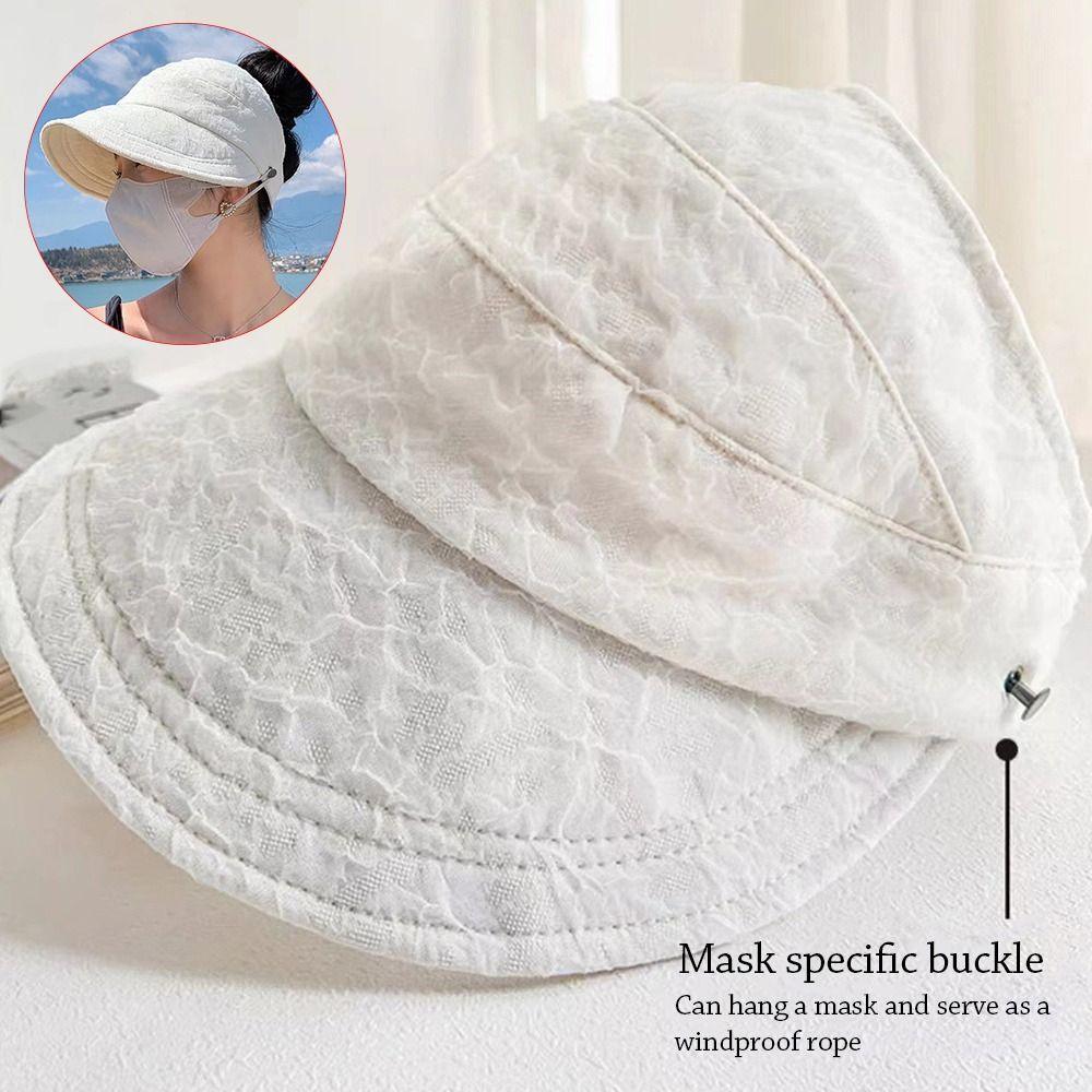 UV Protection Beach Caps Wide Brim Visors Summer Bucket Hat Women