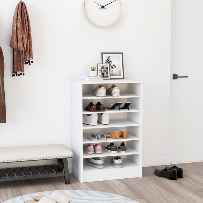 VidaXL Shoe Cabinet White 60x35x92 Cm Chipboard 808945