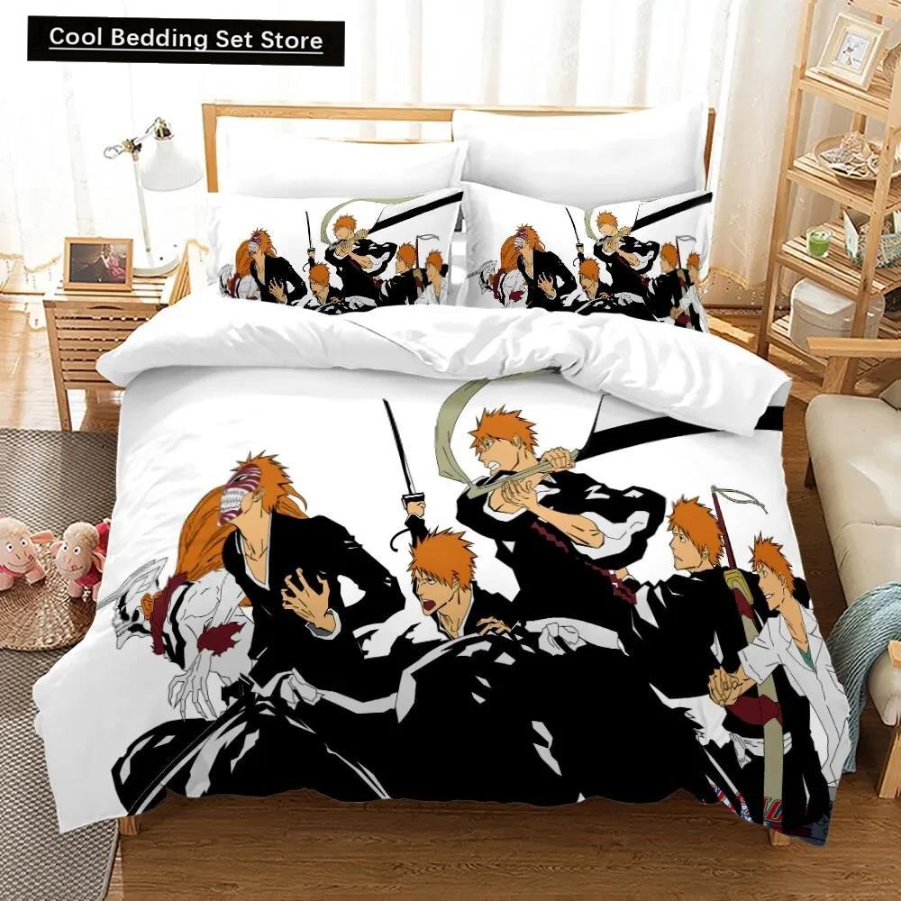 3D Anime Bleach Kurosaki Ichigo Duvet Cover Pillowcase Bedding Set Double Twin Full Queen King Adult Kids Bedclothes Quilt Cover