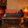 Indoor Seasonal Party Supplies Wooden Halloween Table Sign, Vintage Letter Tabletop Decoration, Spooky Standing Unique Photo Prop Block Sign