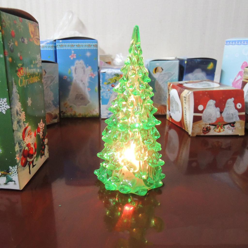 Colorful Acrylic Christmas Tree Night Light Colorful Night Light Green Tree