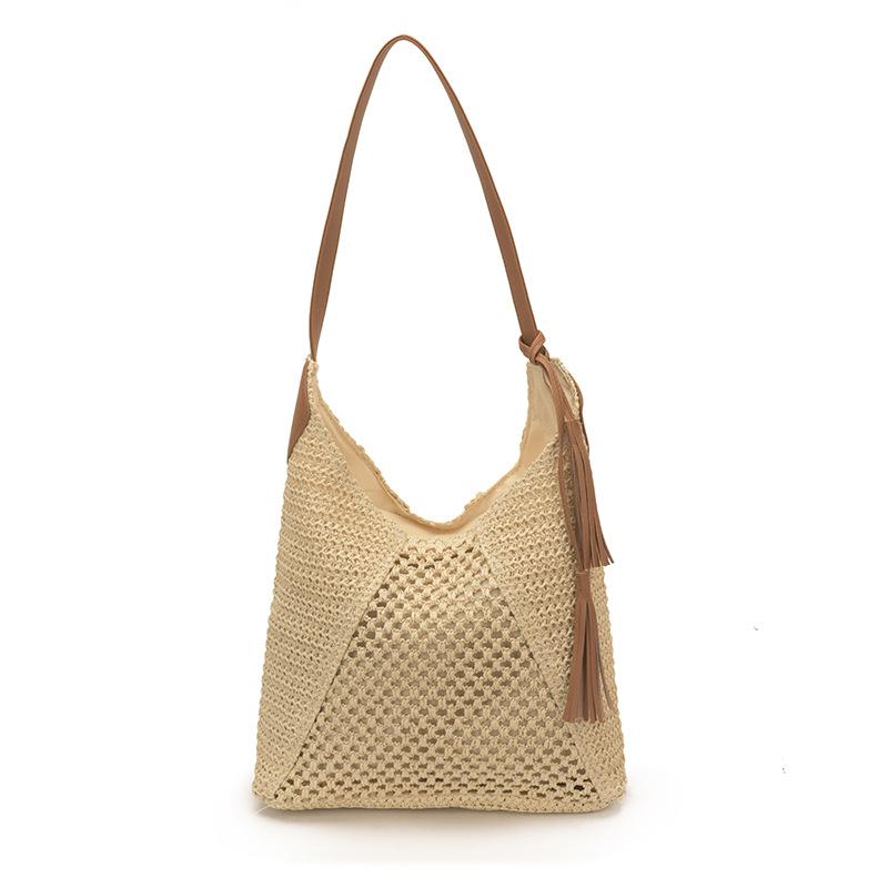 Large-capacity Woven Bag Summer Seaside Vacation Sweet Commuting Single-shoulder Tote Bag