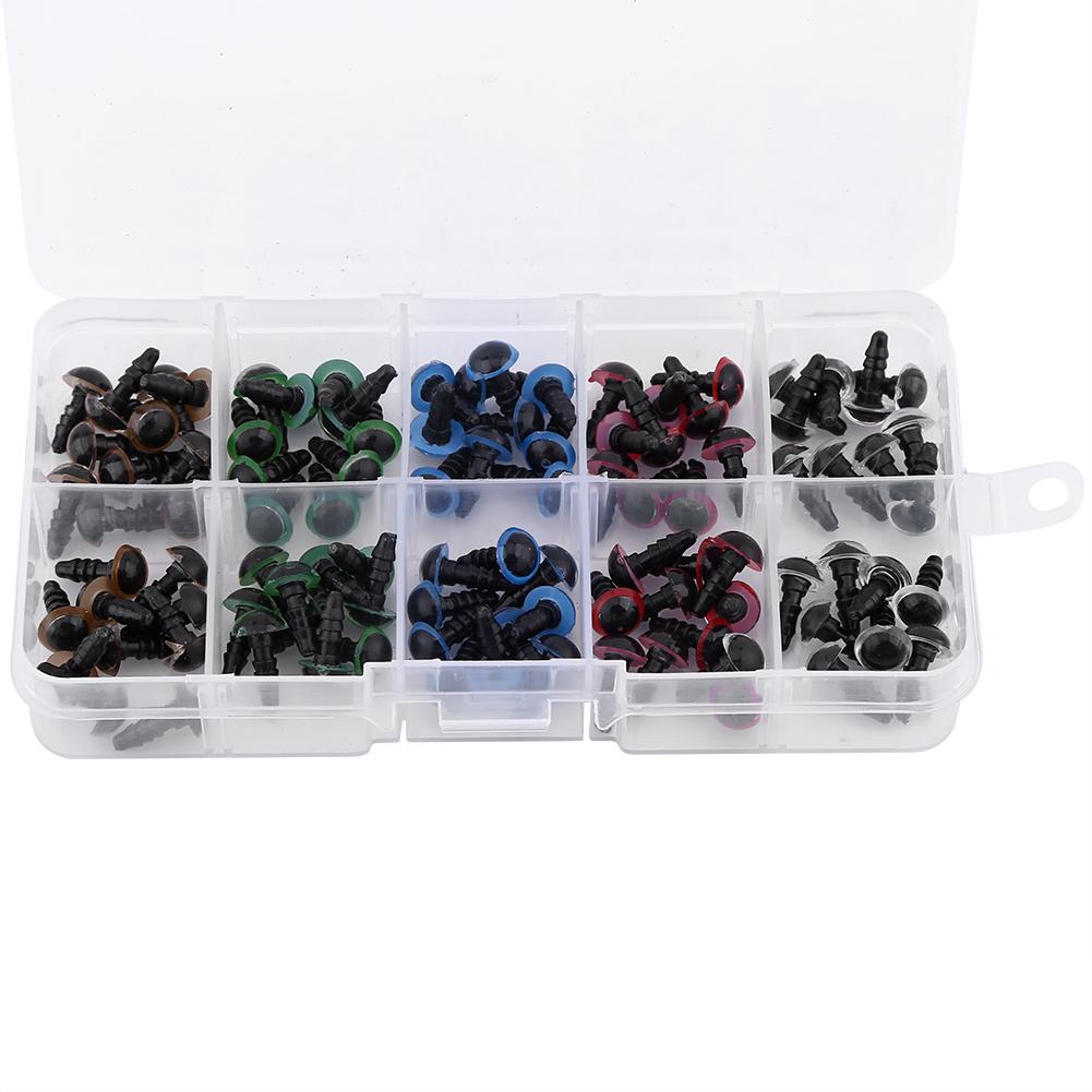 100pcs Plastic Doll Safety Eyes For Teddy Bear Felting Toys DIY Craft Accessories 8MM