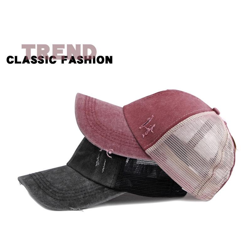 Summer Men Breathable Mesh Baseball Cap Outdoor Sports Running Snapback Cap Women Sunscreen Hat Ponytail Panama Cap Dad Hats