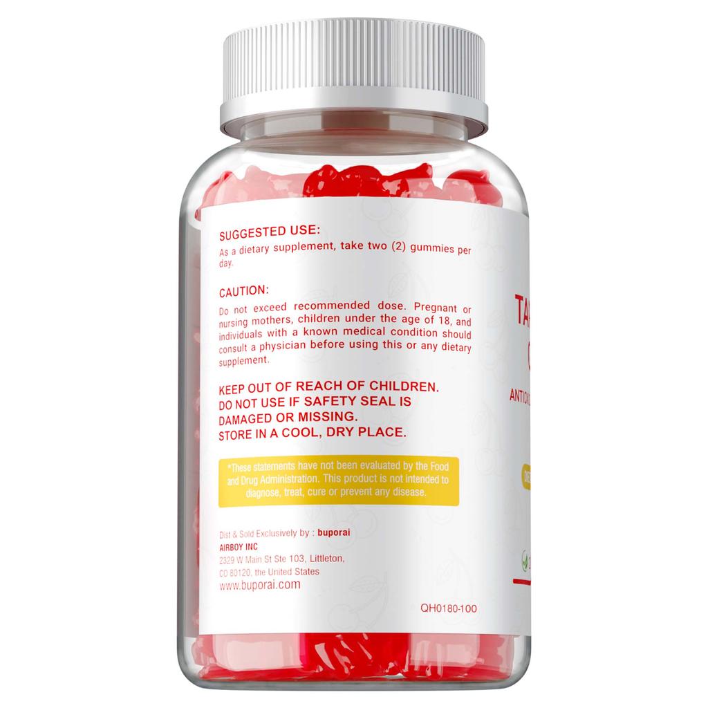Tart Cherry Gummies, Help Clear Uric Acid, 2000mg Per Serving, Support Joint Health, Vegan, Antioxidant Support.