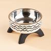 Защита шеи Кошачья миска на высокой ножке Миска из нержавеющей стали для кошачьей еды и воды для кошек и собак