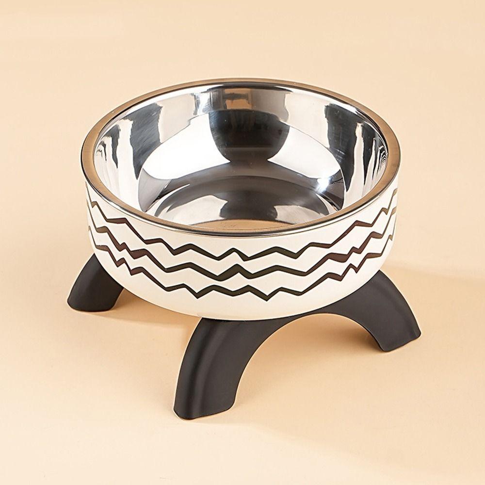 Neck Protection Cat High Footed Bowl Stainless Steel Cat Food Water Bowl  for Cats Dogs