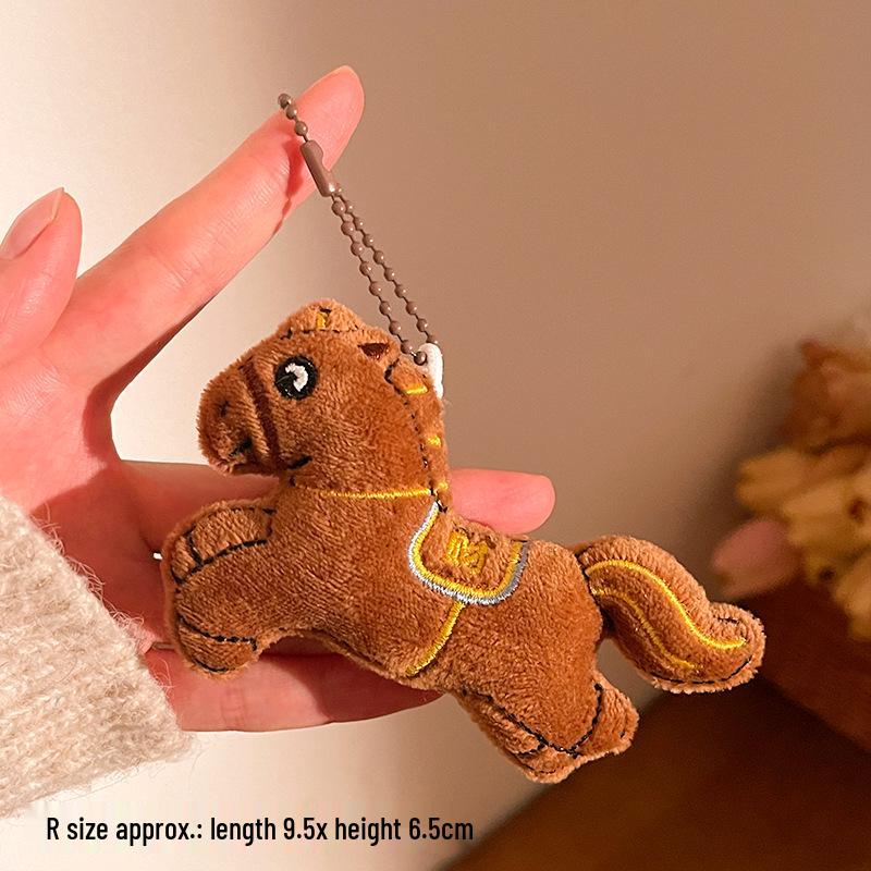 2026 Zodiac Cartoon Plush Horse Pendant Multi-color Keychain Ornament - Year of the Horse Event Gift