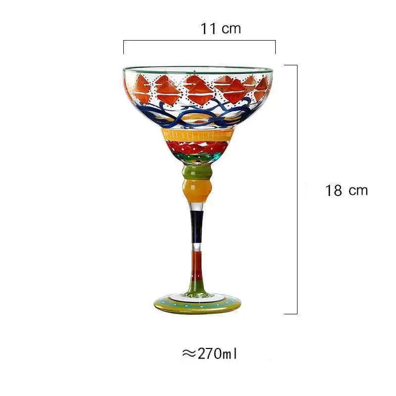 270ml Verres à Margarita Design Créatif Verre à Cocktail Coloré Fait Main Coupe Calice Sans Plomb Usage Domestique Bar Mariage Fête Vaisselle 201-300ml